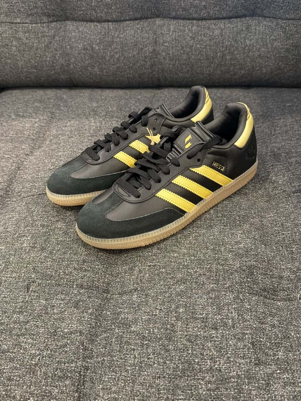 Adidas Lionel Messi x Samba 'Triunfo Dorado' Black Gold Sneakers - 5.5Y - 6.5W